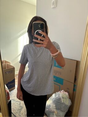 Classic Crewneck Short-Sleeve Tee - Light Gray/Blue